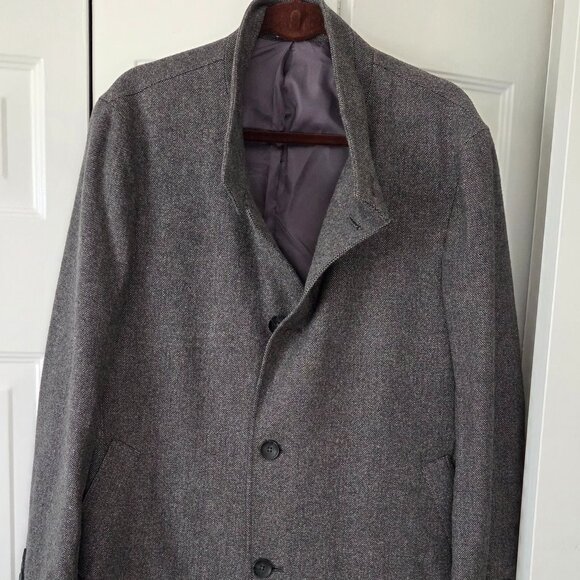 Gray Tweed Wool Coat - Medium 3/4 Coat - Picture 2 of 12